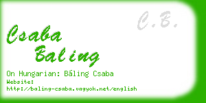 csaba baling business card